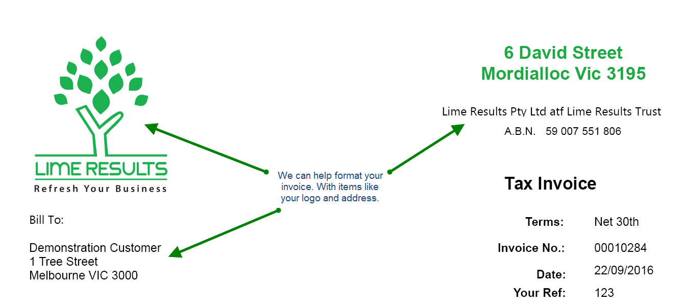 MYOB Invoices Form